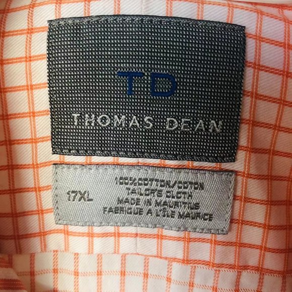 COPY - 🛍️ Host Pick 🛍️ NWT, Thomas Dean Orange Checkered Long Sleeve Shirt Size… - Picture 5 of 12